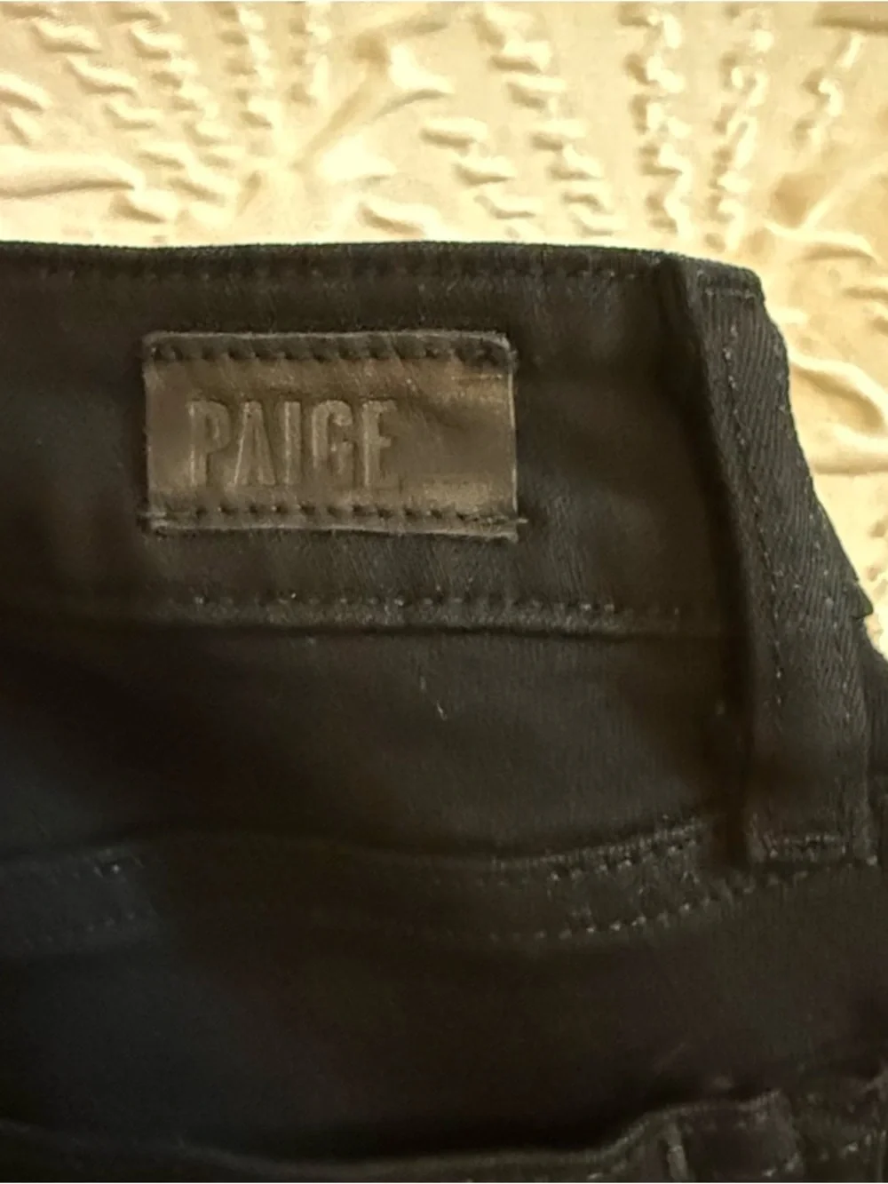 PAIGE Black High-Rise raw hem Skinny/Straight leg Jeans - Picture 7 of 7